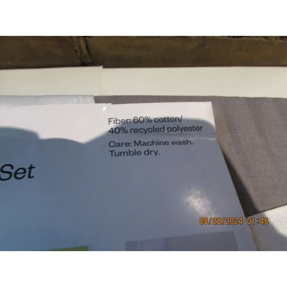 NEW DUVET COVER SEY FULL / QUEEN 3 PIECE SET GRAY PILLOW SHAMS COTTON BLEND